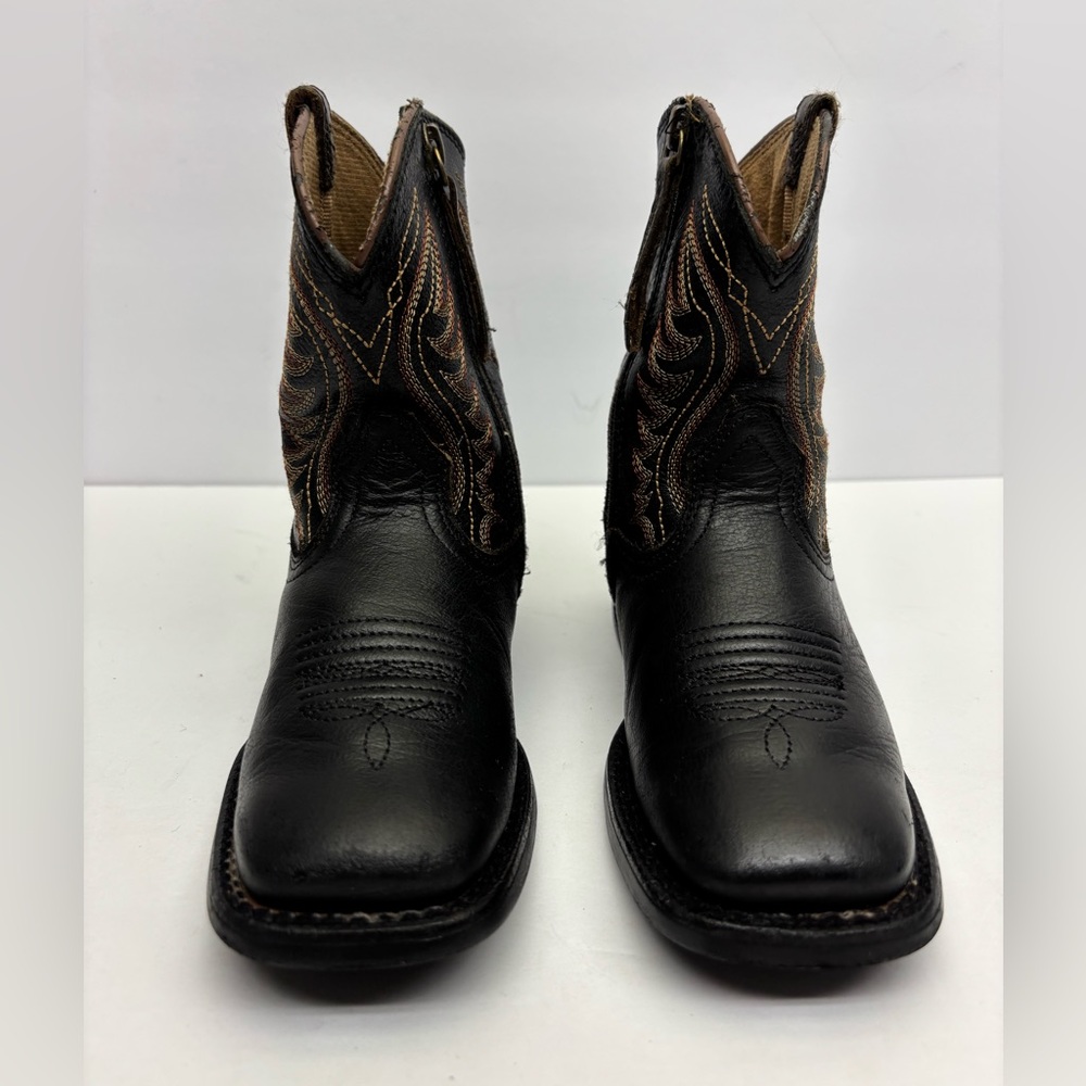 Ariat Black Leather Western Boots - Classic Cowboy Style, SZ 10 toddler boy